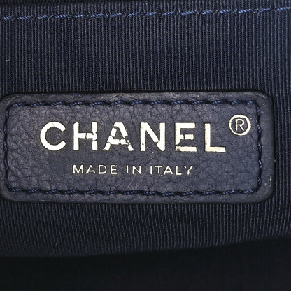 Chanel Caviar Quilted Medium Boy Flap Dark Navy Blue 6 of 11