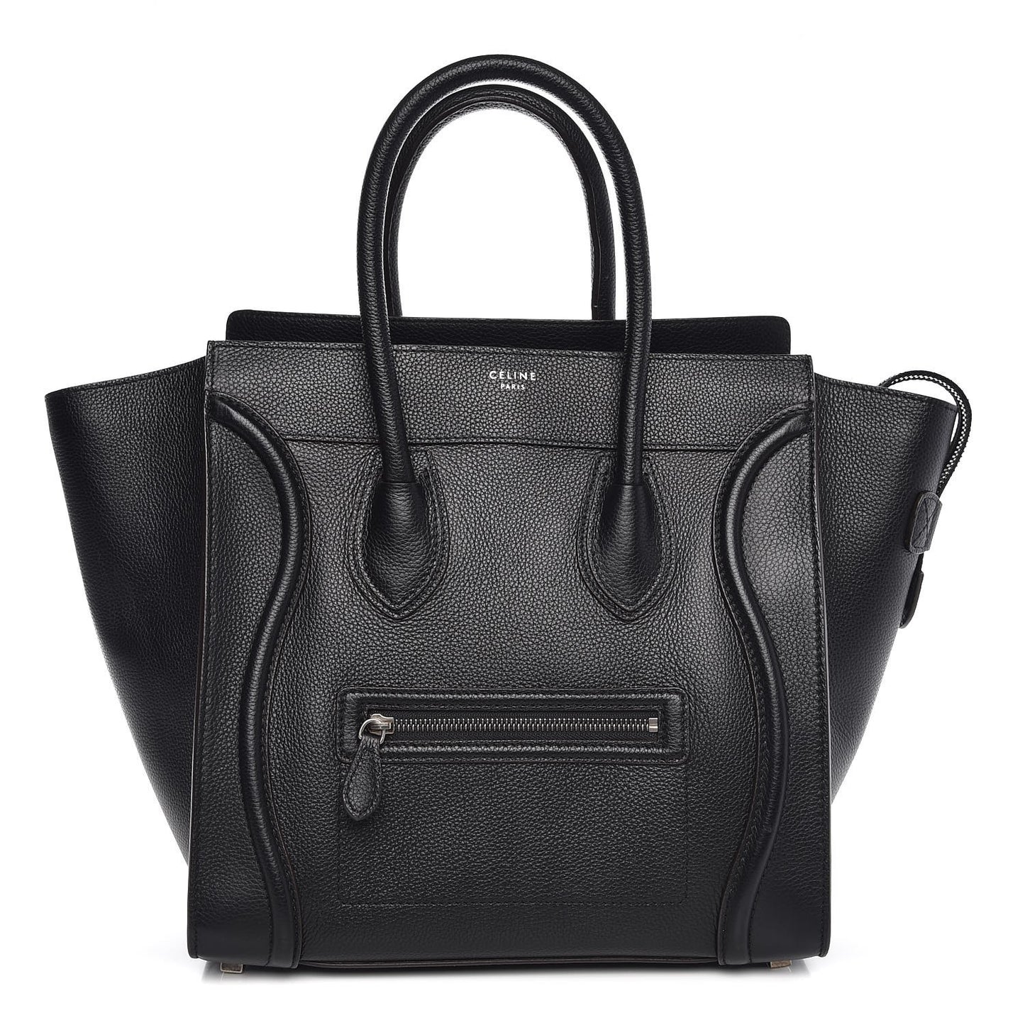 Drummed Calfskin Mini Luggage Black