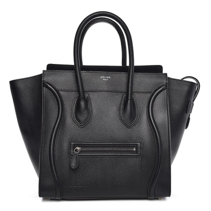 Celine Drummed Calfskin Mini Luggage Black 1 of 7