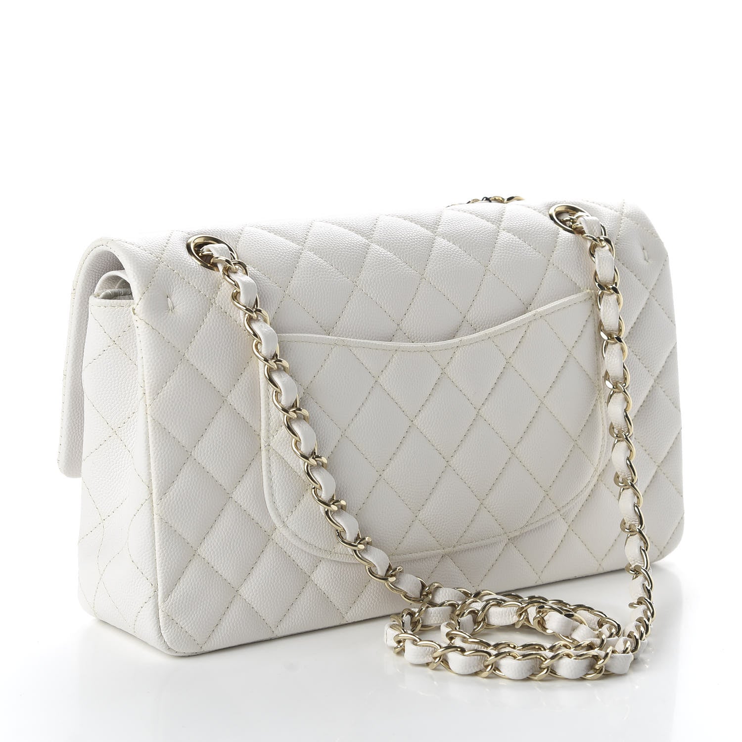 Chanel Caviar Quilted Medium Double Flap White 3 of 11