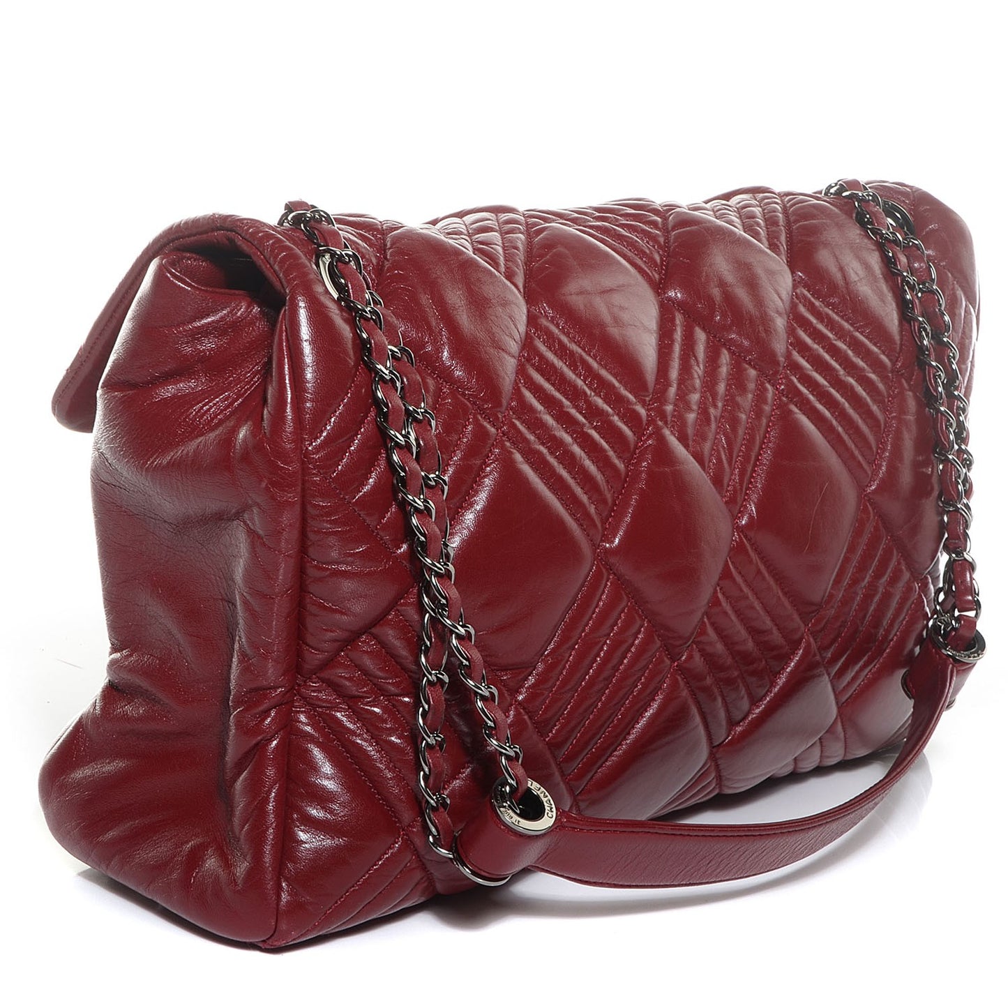 Lambskin In and Out Maxi Flap Red