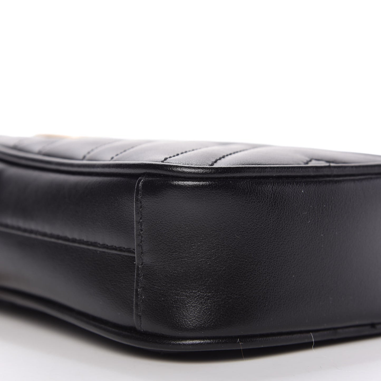 Calfskin Matelasse Mini GG Marmont Crossbody Bag Black