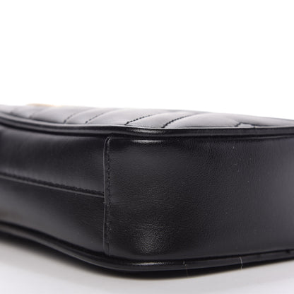 Gucci Calfskin Matelasse Mini GG Marmont Crossbody Bag Black 6 of 10