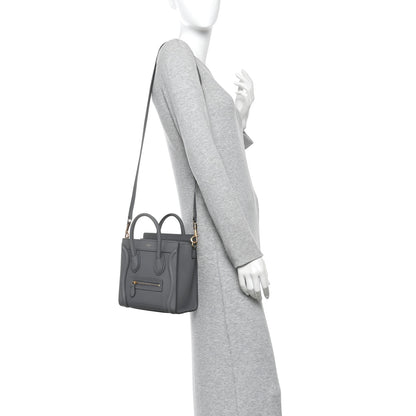 Celine Baby Drummed Calfskin Nano Luggage Kohl 2 of 11