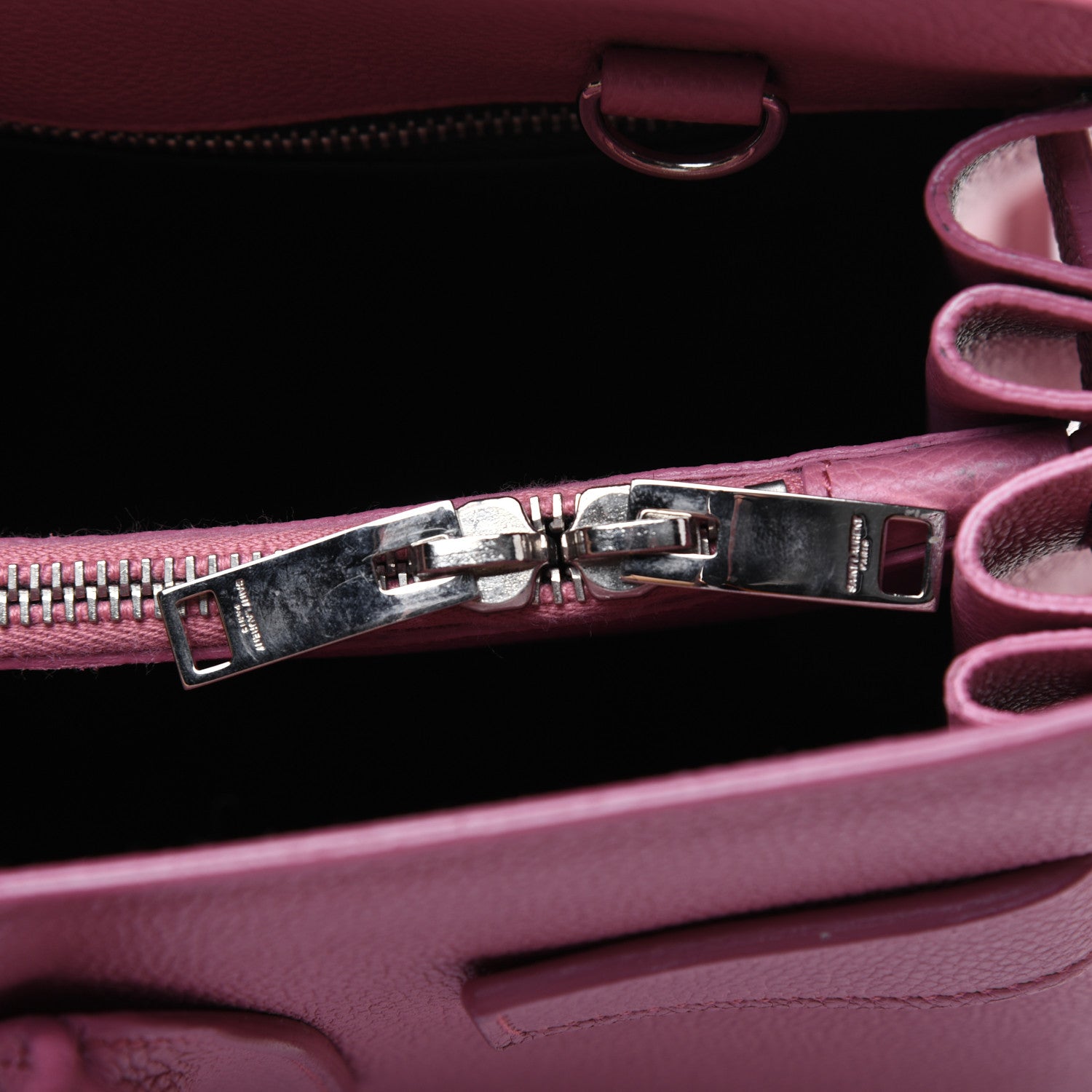 Saint Laurent Grained Calfskin Small Sac De Jour Dark Rose 15 of 33