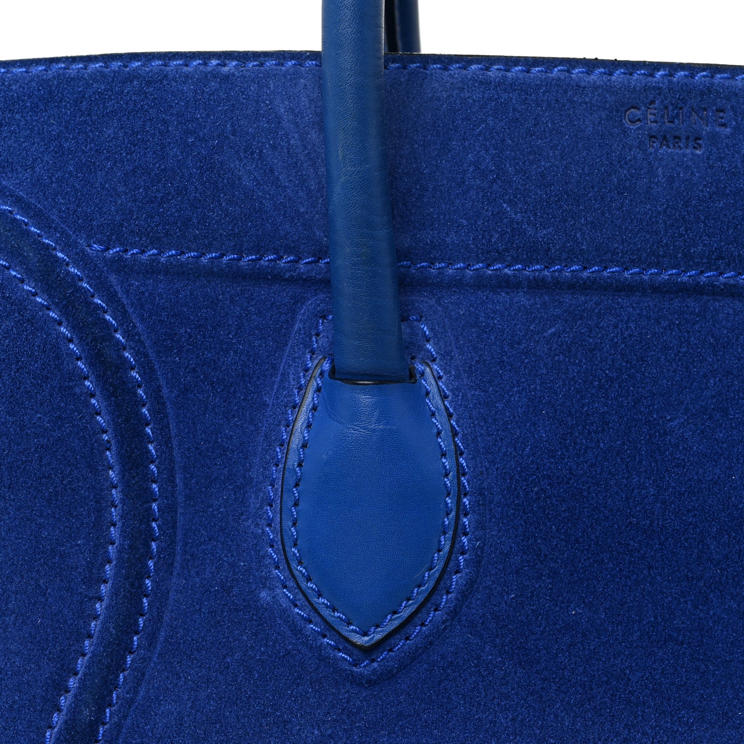 Celine Suede Medium Phantom Luggage Colbalt Blue 20 of 34