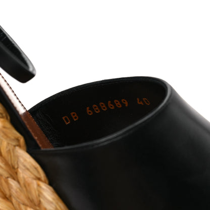 Saint Laurent Calfskin Paloma Espadrille 95 Wedges 40 Black 8 of 9