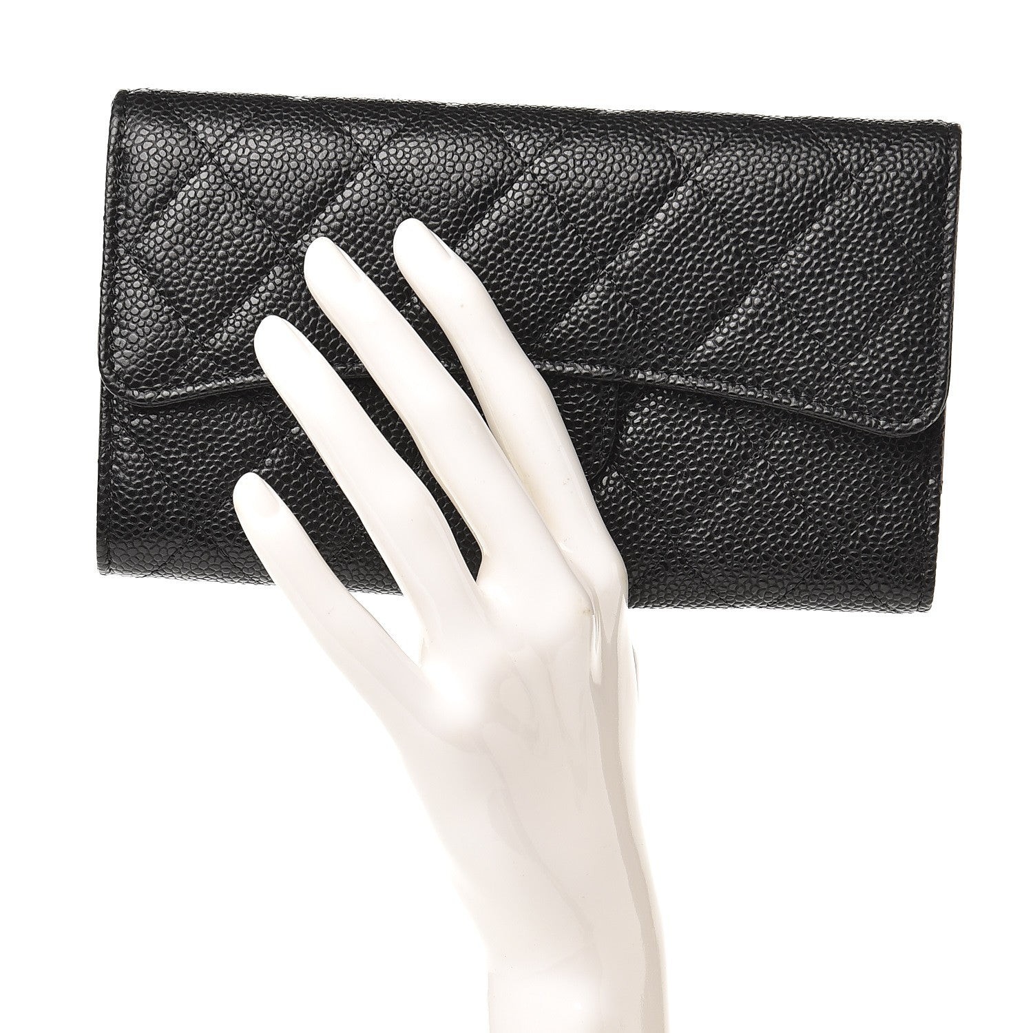 Chanel Caviar Quilted Large Flap Wallet Black 2 of 9