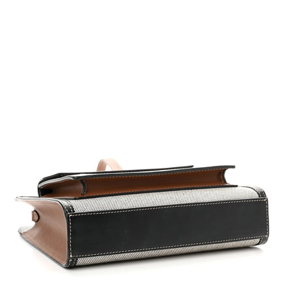Burberry Smooth Calfskin Canvas Two Tone Mini Pocket Bag Black Tan 4 of 11