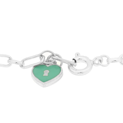 Tiffany Sterling Silver Enamel Love Notes Logo Charm Bracelet Blue 3 of 4