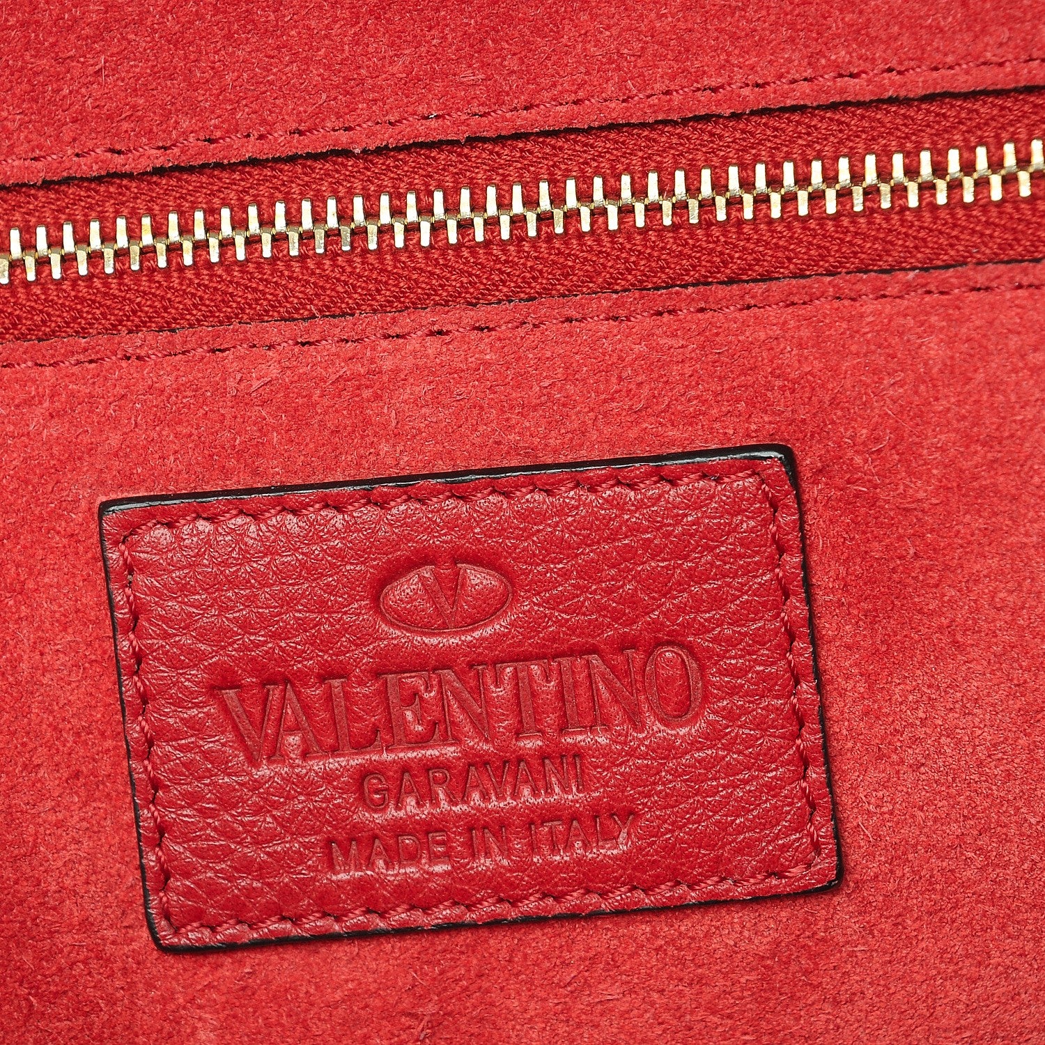 Valentino Garavani Calfskin Rockee Fringe Clutch Red 6 of 7