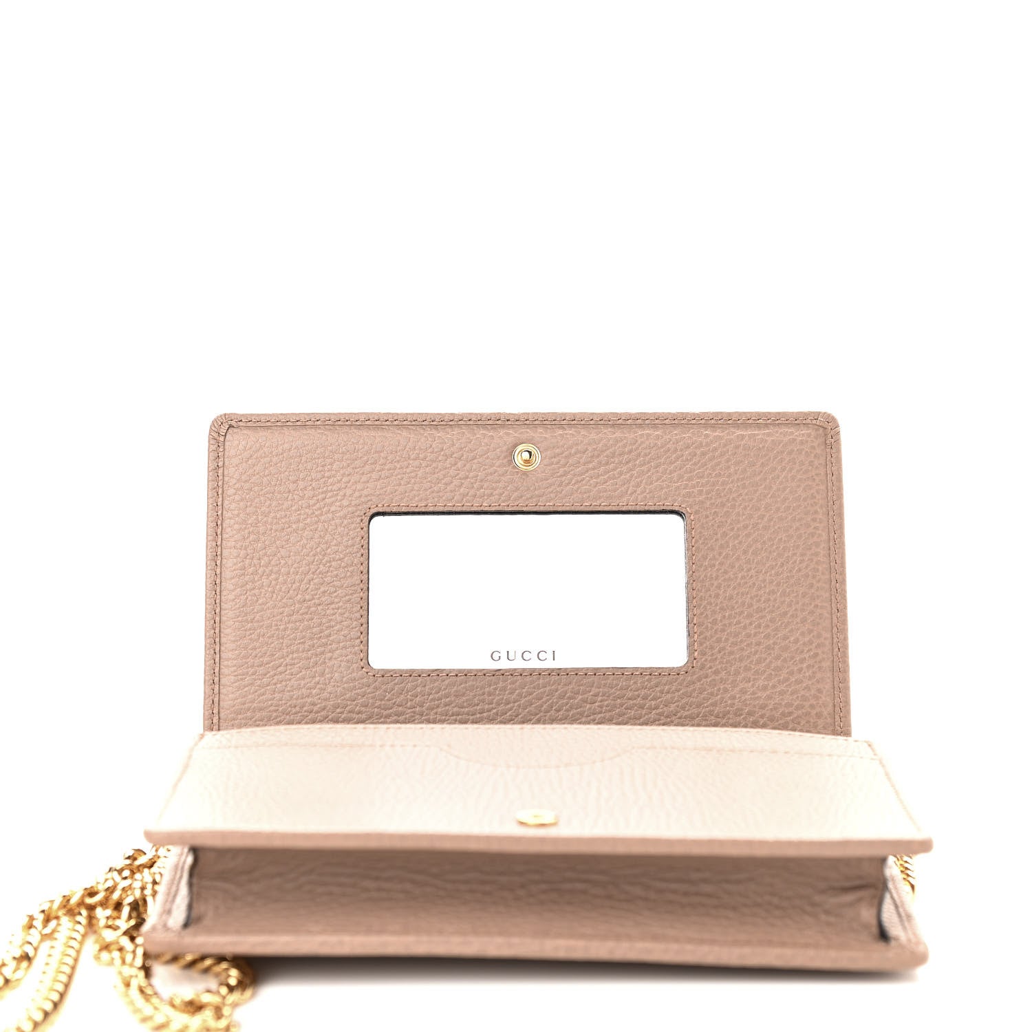 Gucci Calfskin Mini GG Marmont Chain Wallet Porcelain Rose 9 of 10