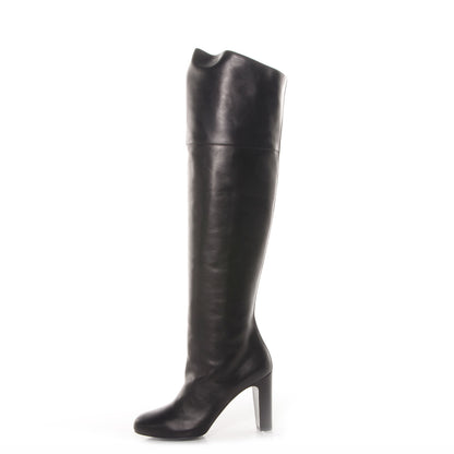 Hermes Calfskin Defile High Heel Boots 40 Black 1 of 5