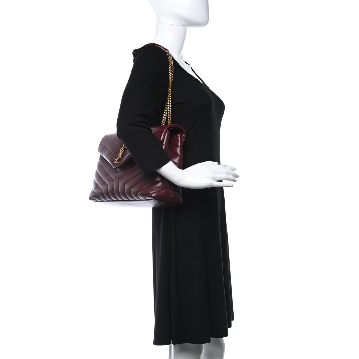 Calfskin Y Quilted Monogram Medium Loulou Chain Satchel Palissandre