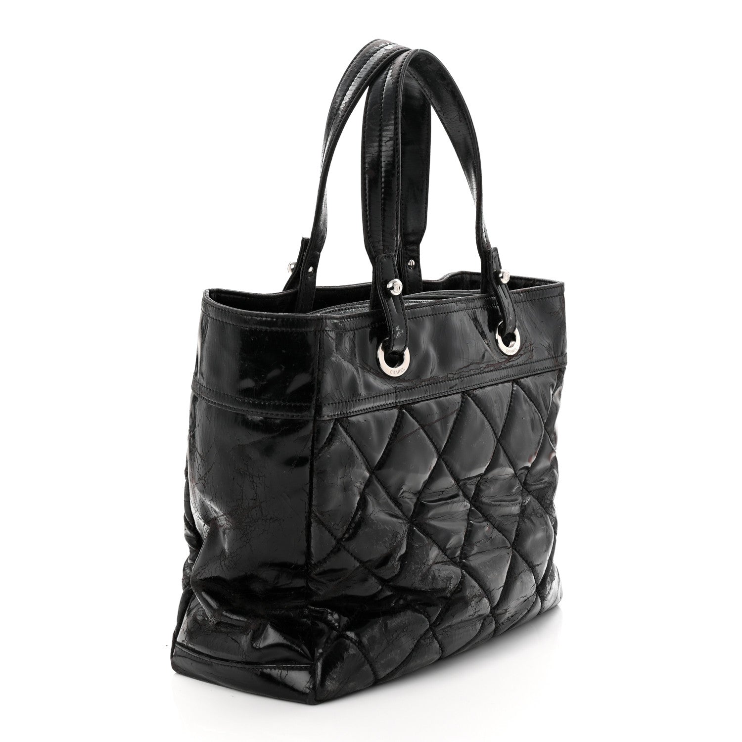 Chanel Vinyl Quilted Large Paris Biarritz Tote Black 2 of 14
