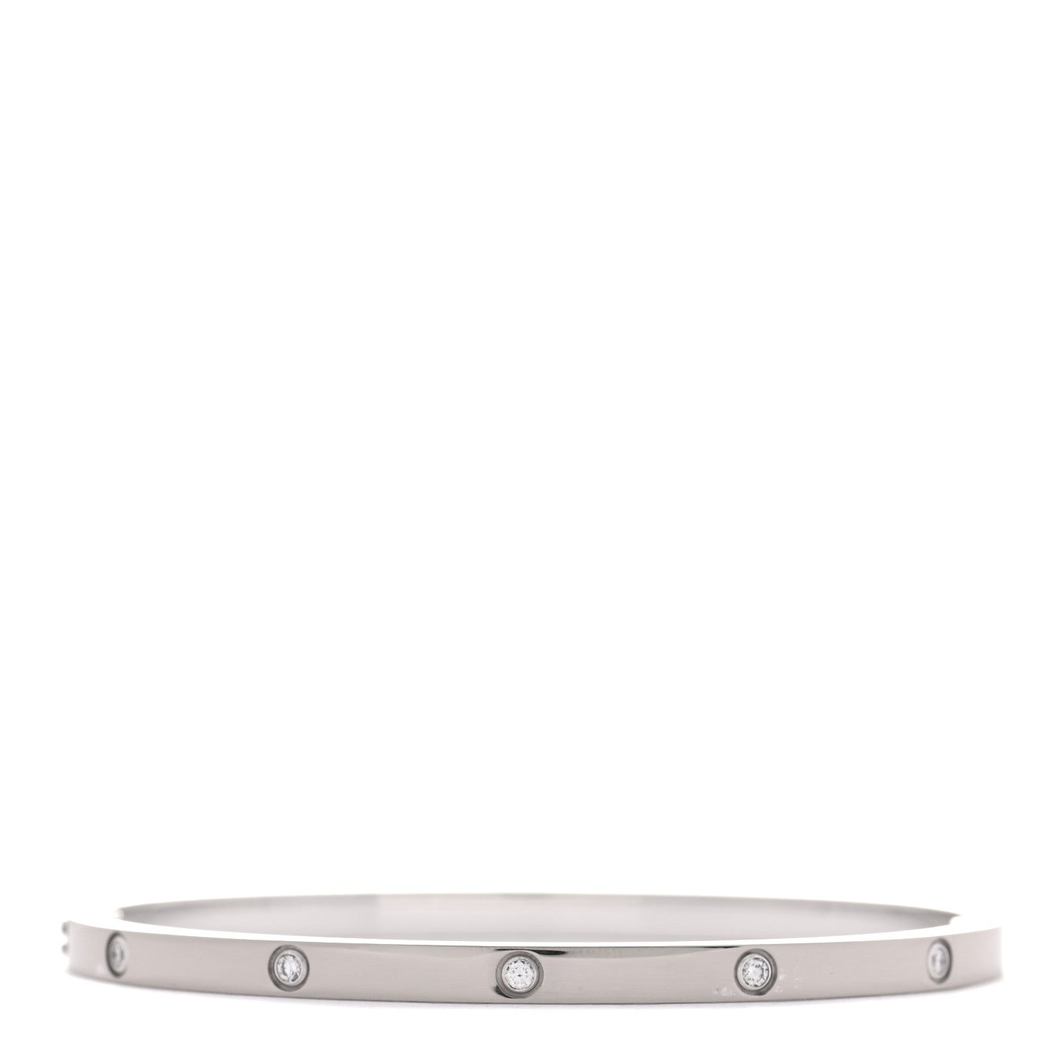 Cartier 18K White Gold 10 Diamond Small LOVE Bracelet 17 3 of 6