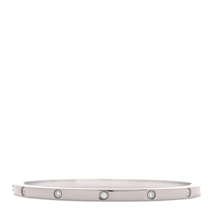 Cartier 18K White Gold 10 Diamond Small LOVE Bracelet 17 3 of 6