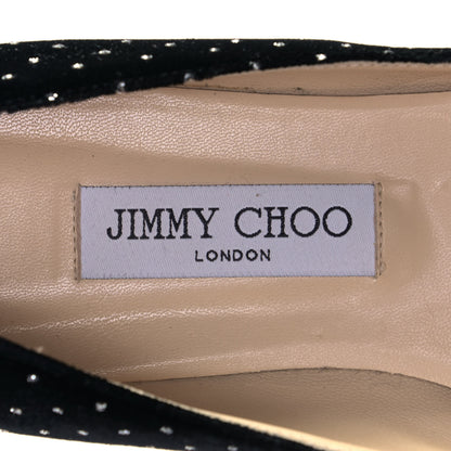 Jimmy Choo Velvet Ministud Gala Bow Flats 39 Black 11 of 11