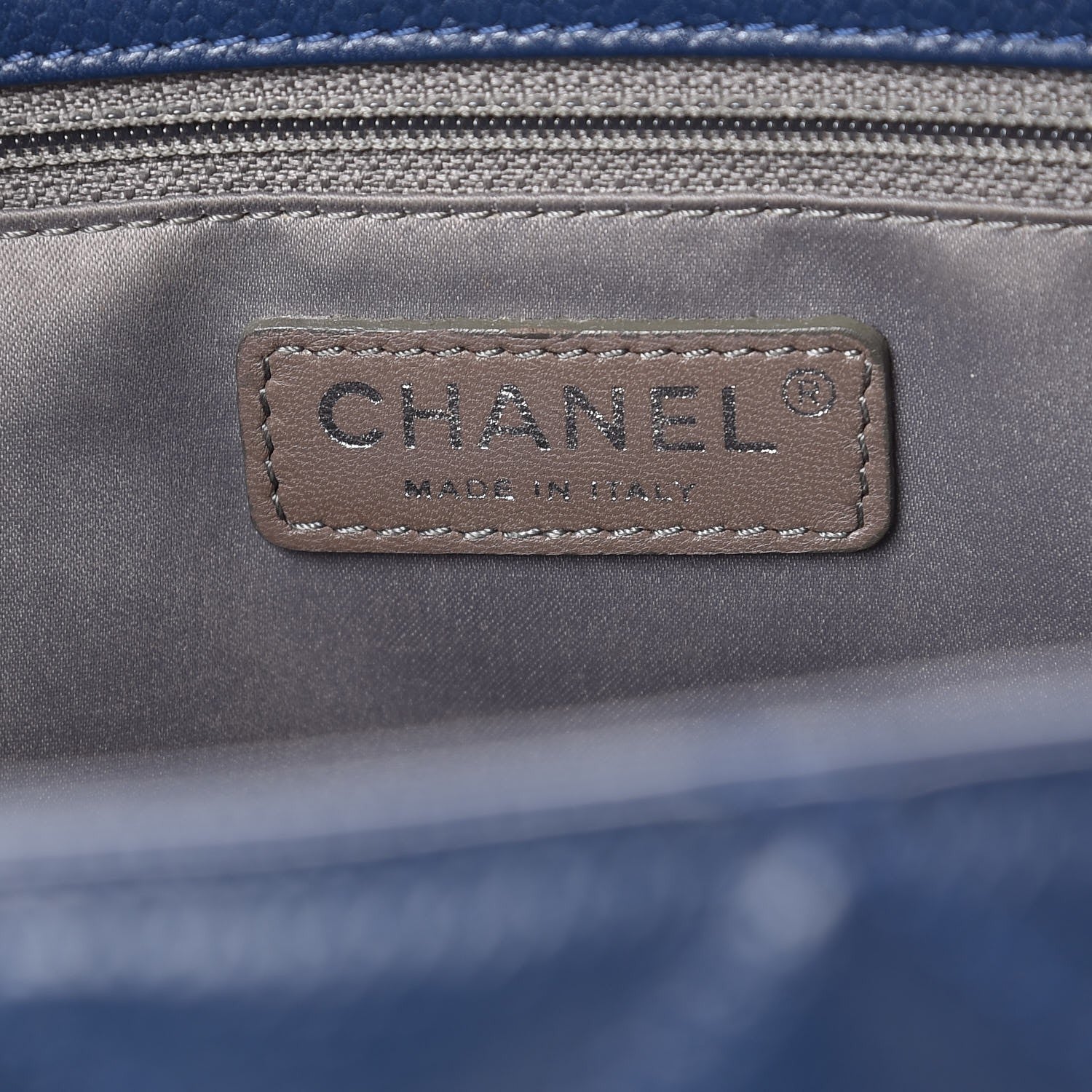 Chanel Caviar Quilted Grand Shopping Tote GST Dark Blue 5 of 7