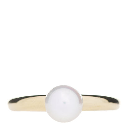 Mikimoto 18K Yellow Gold Akoya Pearl 7mm Classic Elegance Ring 54 6.75 1 of 5