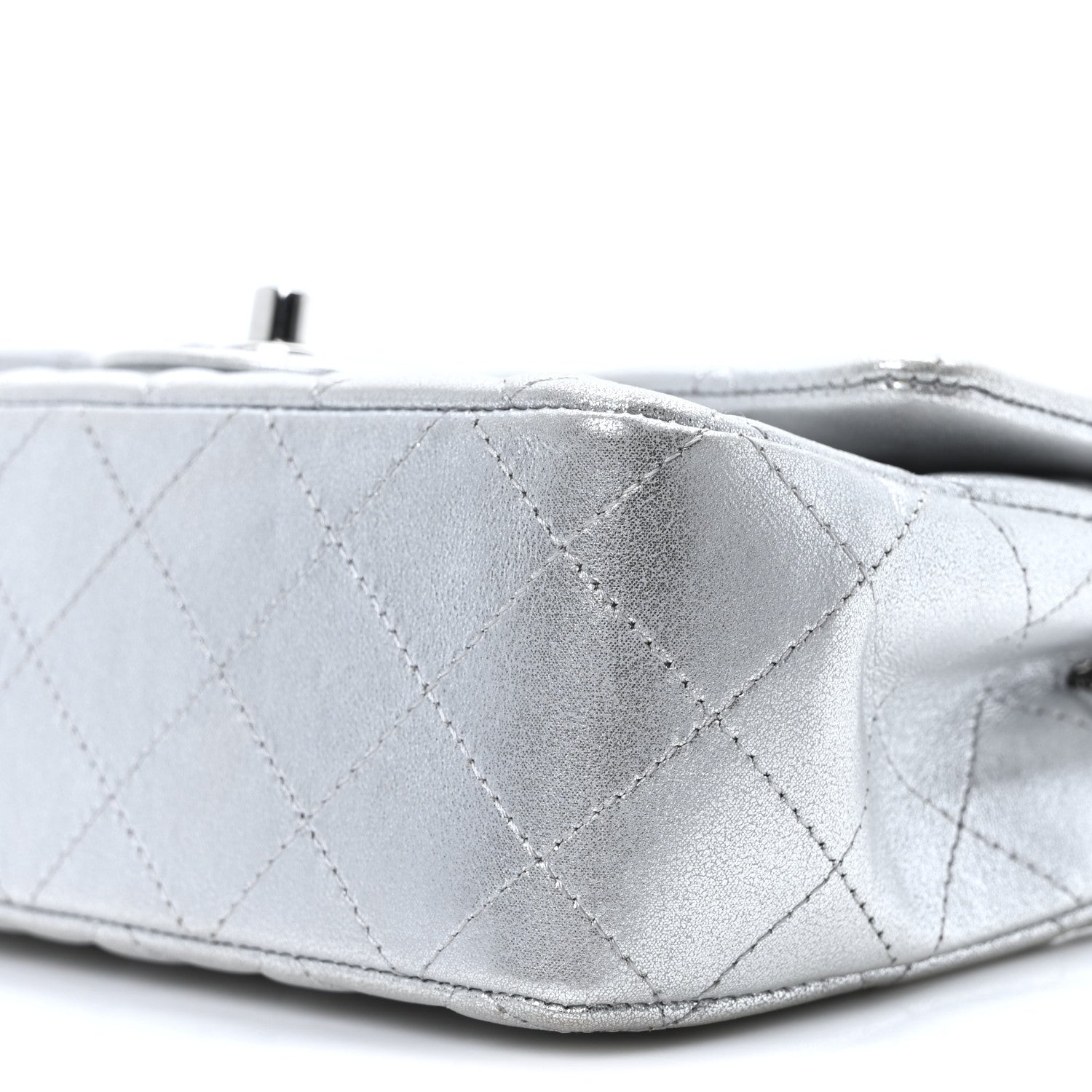 Chanel Metallic Lambskin Quilted Mini Rectangular Flap Silver 10 of 10