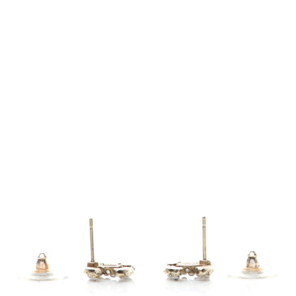 Chanel Metal Graduated Pearl Crystal CC Earrings Light Gold 3 of 4