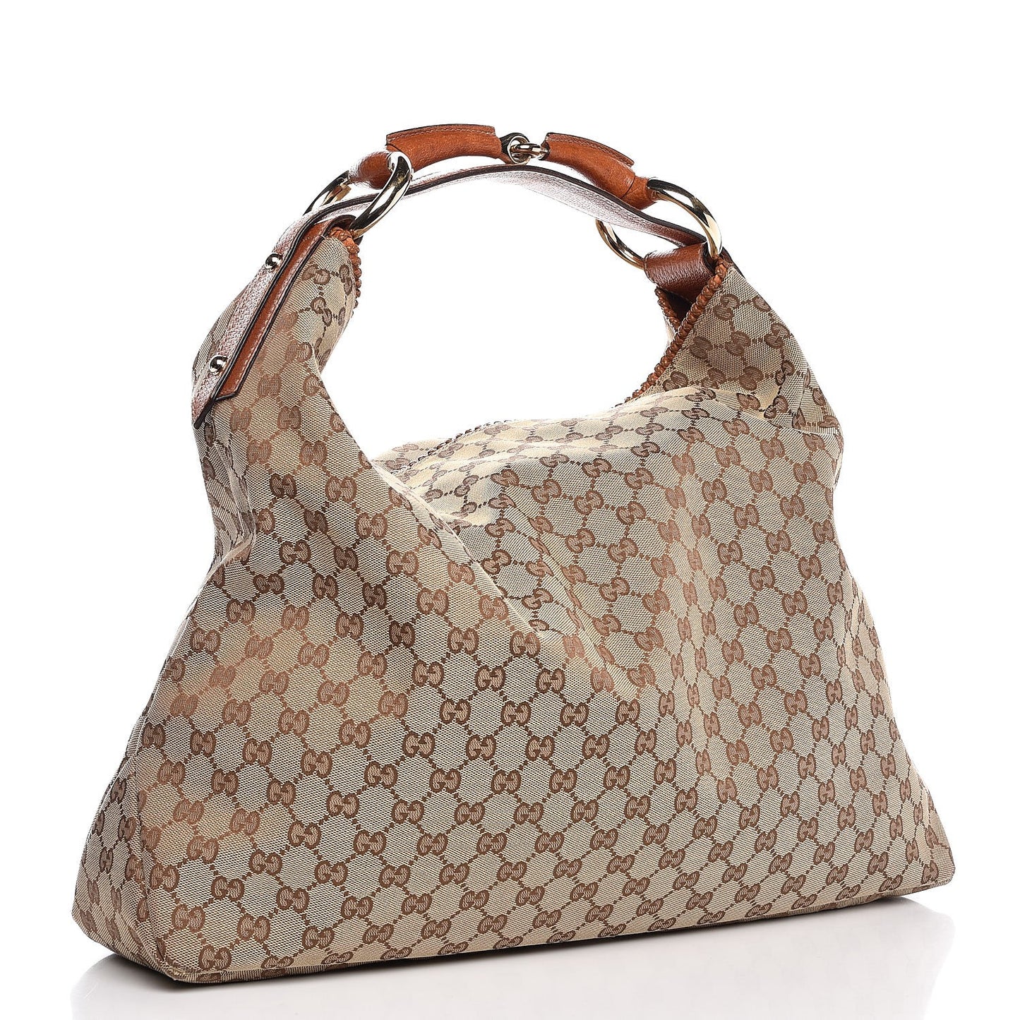 Monogram Large Horsebit Chain Hobo Brown