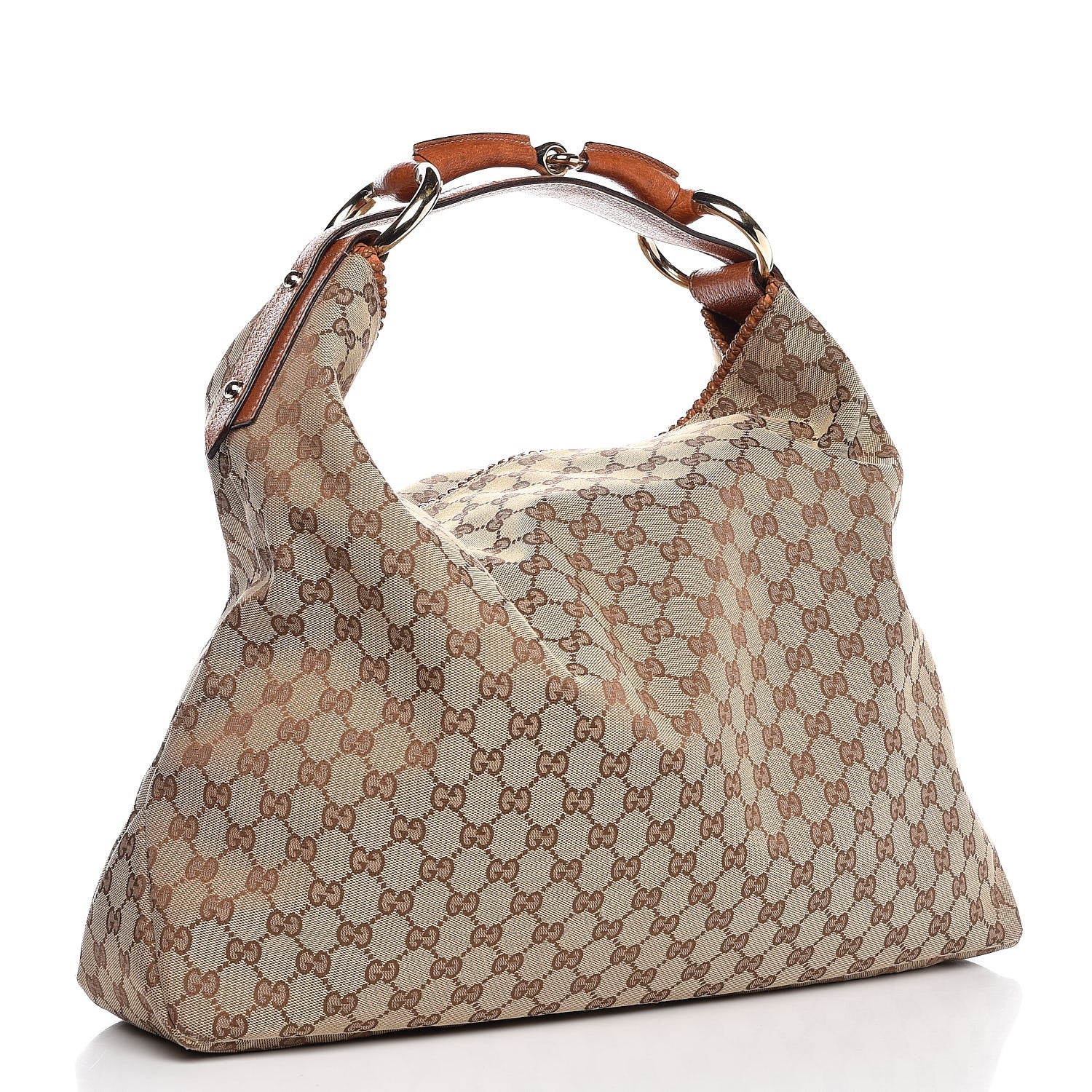 Gucci Monogram Large Horsebit Chain Hobo Brown 3 of 8