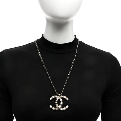 Chanel Lambskin Baguette Crystal CC Necklace Black Light Gold 2 of 4