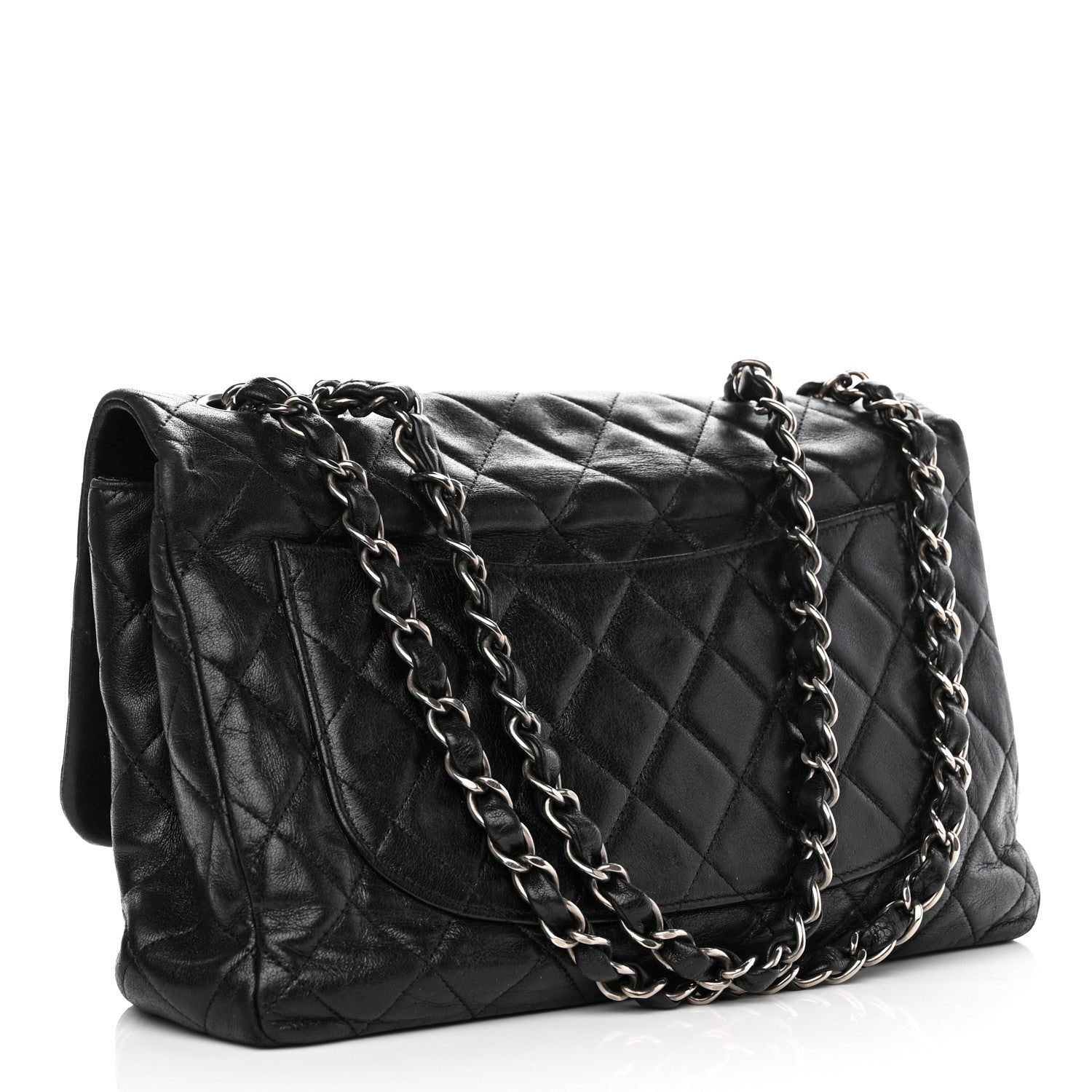 Chanel Washed Lambskin Quilted Jumbo Hybrid Reissue Flap Black 3 of 9