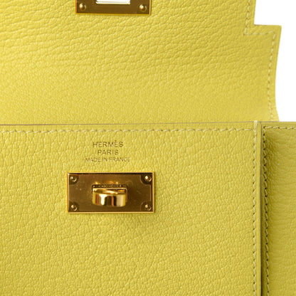 Hermes Chevre Mysore Kelly Pocket Compact Wallet Lime 6 of 9