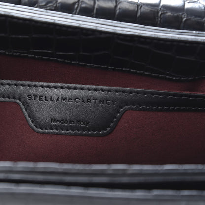 Stella McCartney Embossed Crocodile Effect Medium Falabella Box Shoulder Bag Black 5 of 9