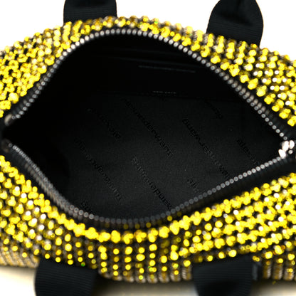 Alexander Wang Mesh Crystal Rhinestone Mini Cruiser Duffle Lemon 4 of 11