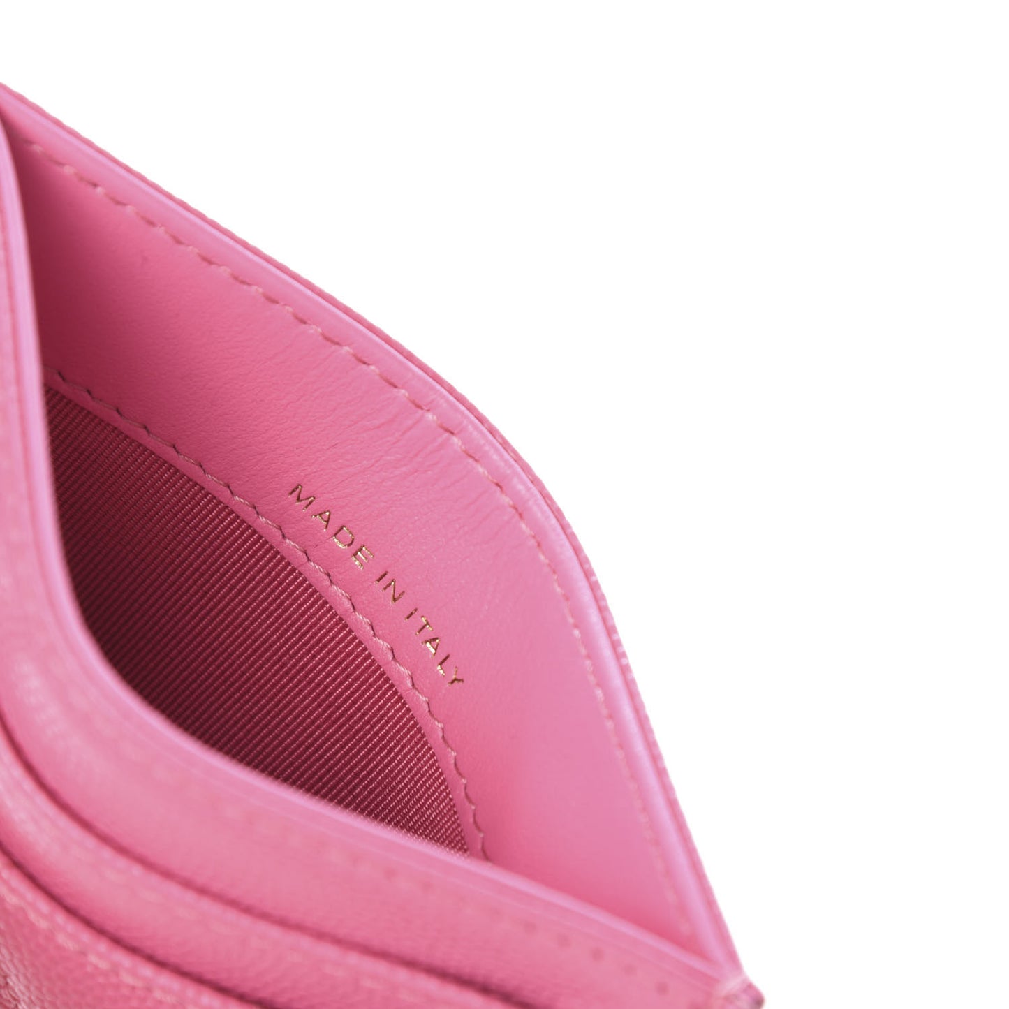 Caviar Quilted Card Holder Pink
