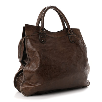 Balenciaga Chevre Classic Hardware Mid Afternoon Tote Truffle 3 of 12