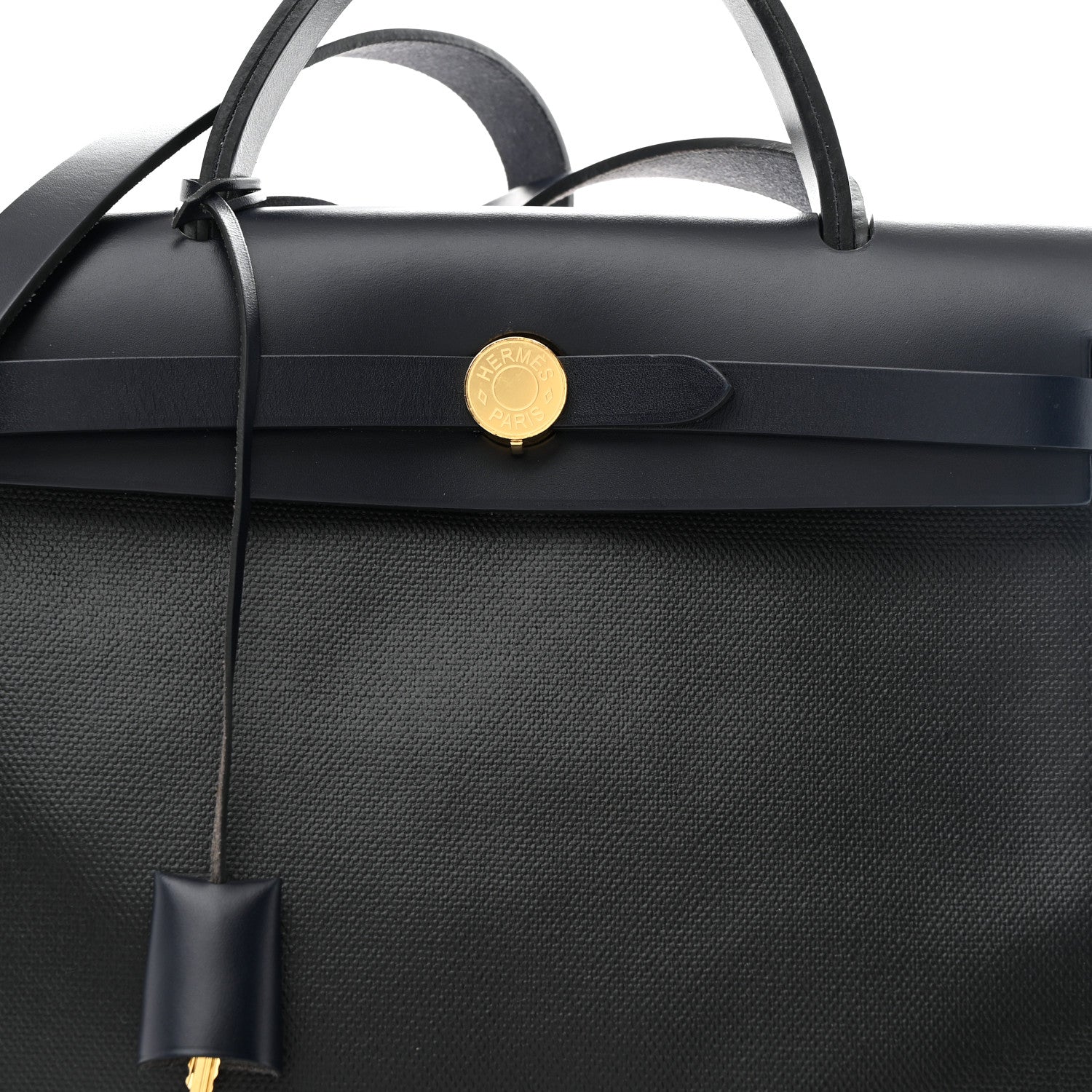Hermes Toile H Berline Vache Hunter Herbag Zip PM Black Bleu Nuit 9 of 11