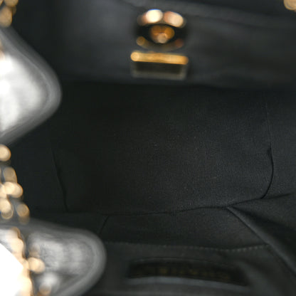 Chanel Glazed Aged Calfskin Quilted Small Duma Drawstring Backpack Black 5 of 11