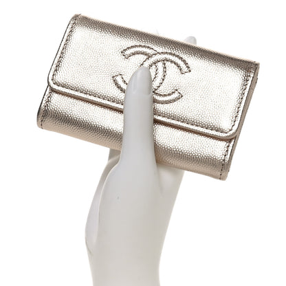 Chanel Metallic Caviar Quilted CC Flap Card Holder Copper 2 of 8