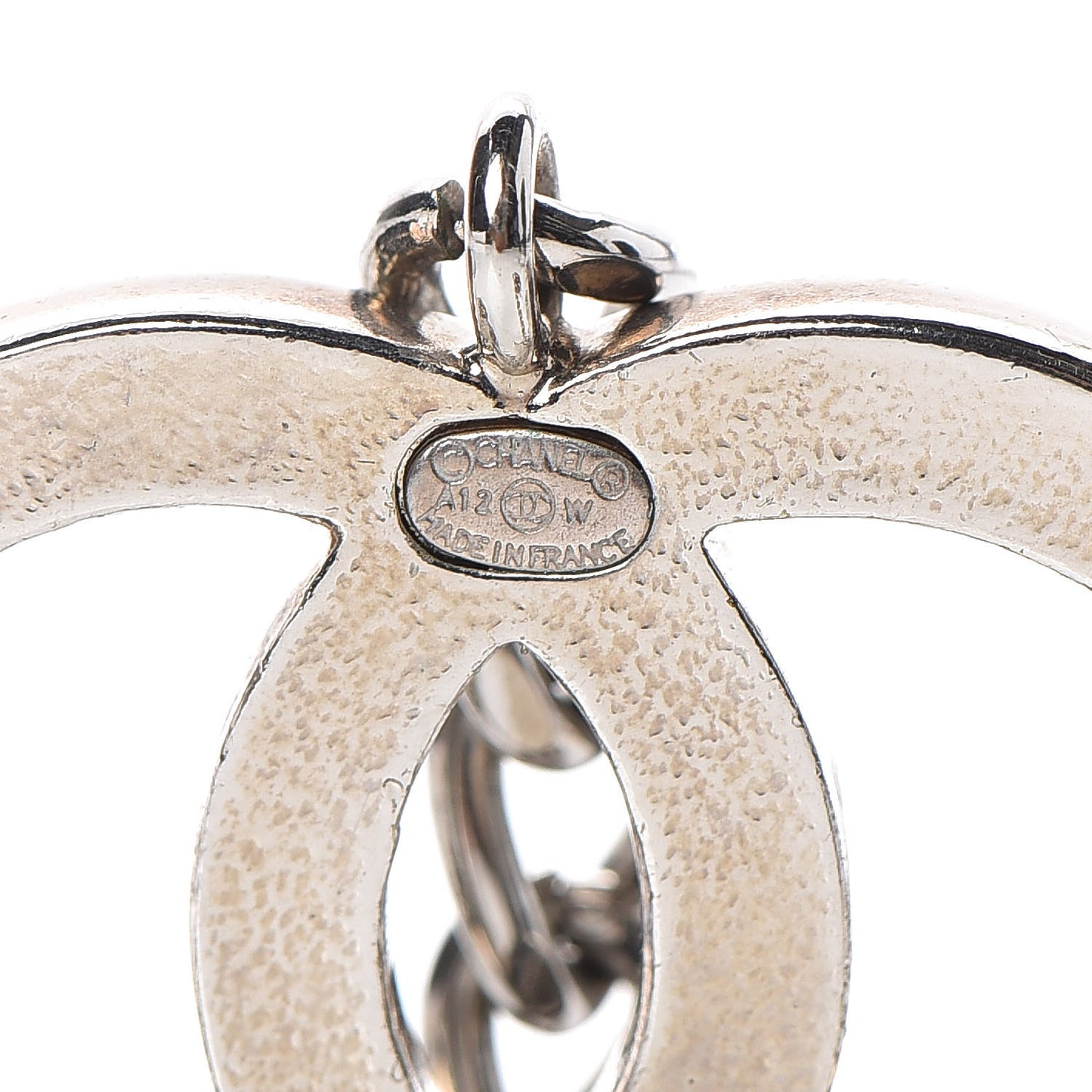 Enamel CC Chain Logo Belt Silver Black