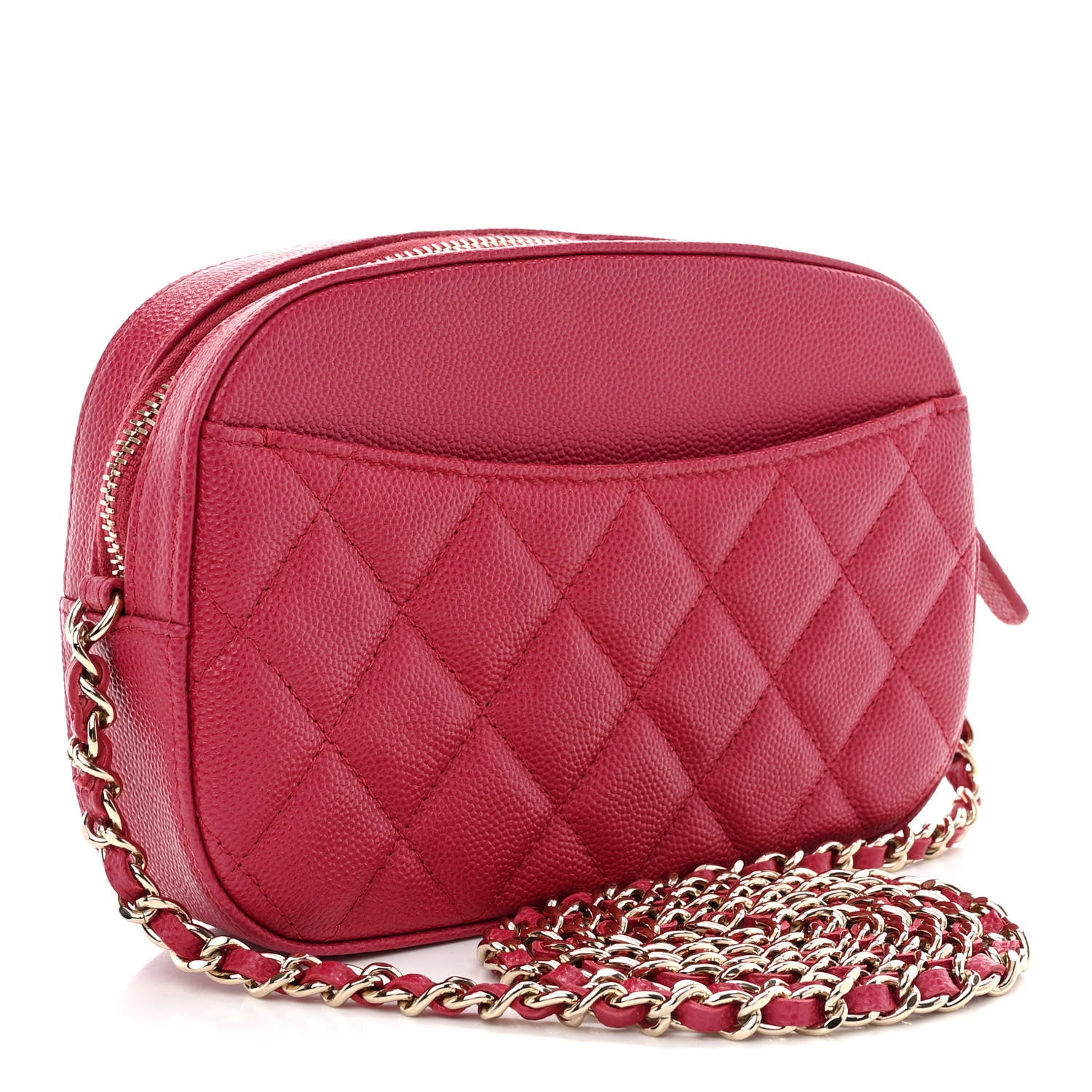 Chanel Caviar Quilted Camera Case Dark Pink 3 of 11