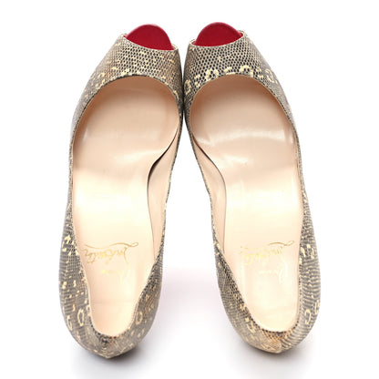 Christian Louboutin Lizard Lady Peep 120 Pumps 38.5 Beige 3 of 9