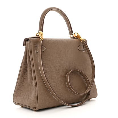 Hermes Togo Kelly Retourne 28 Etoupe 3 of 11