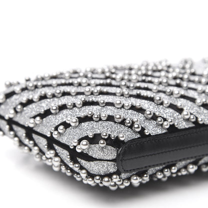 Chanel Mixed Fibers Pearl Evening Clutch Silver Black 8 of 11