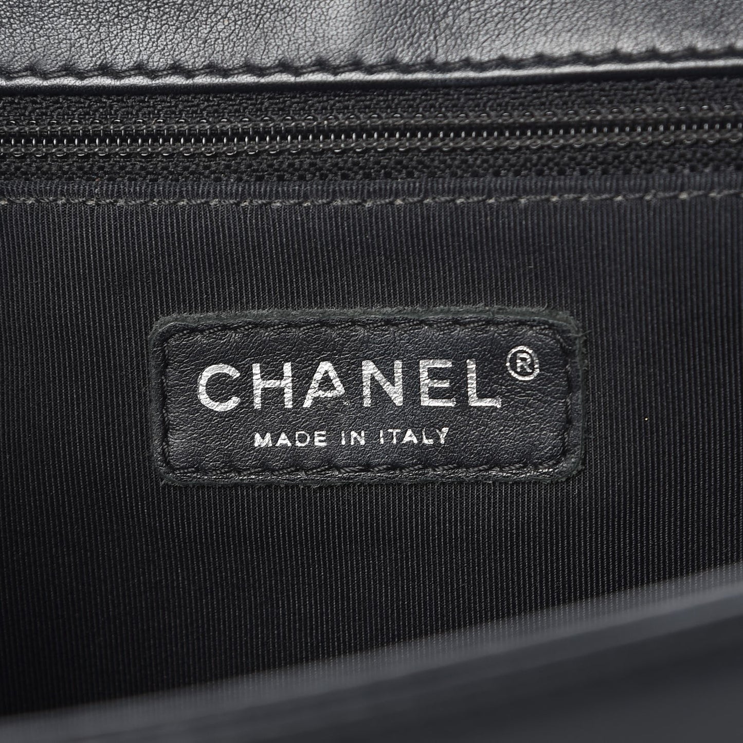 Calfskin Quilted Large Boy Flap Black