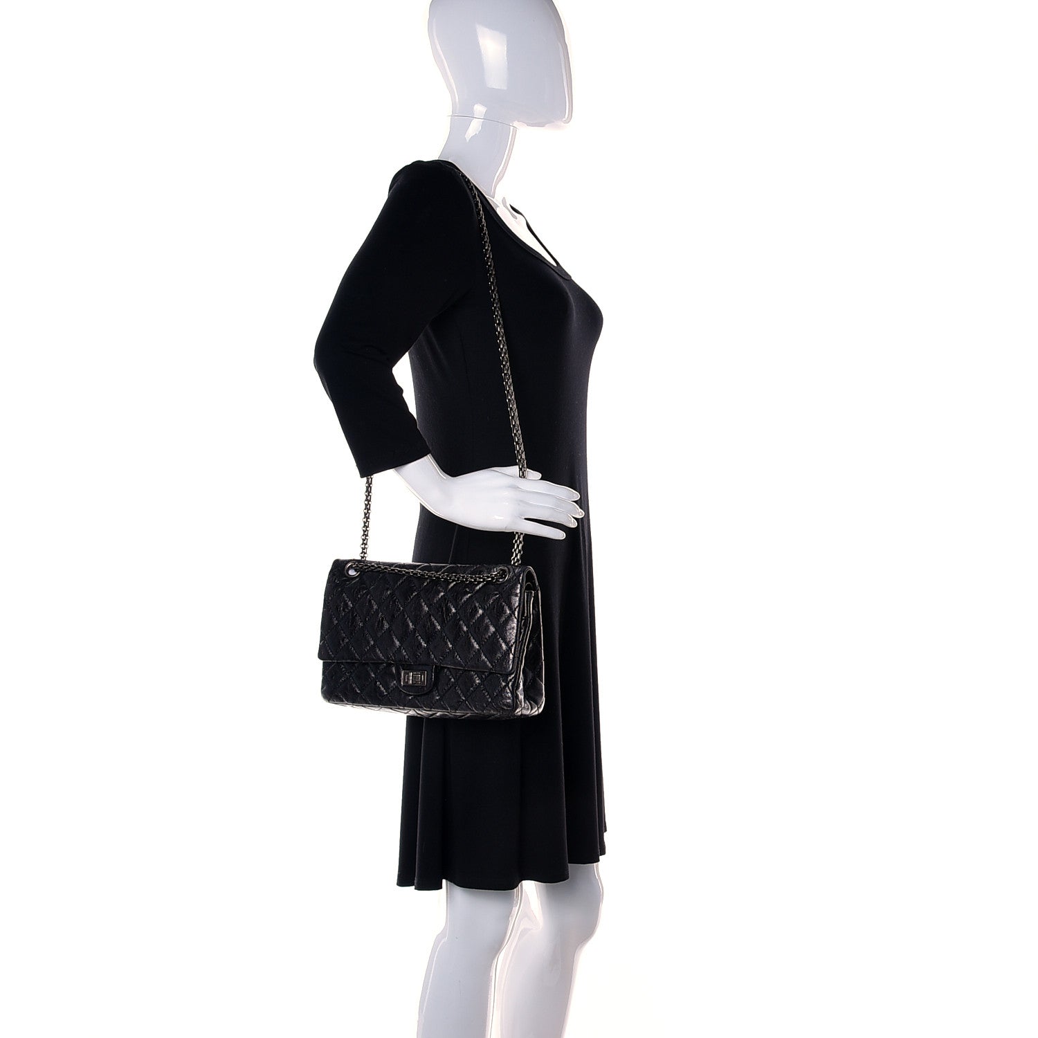 Chanel Aged Calfskin Quilted 2.55 Reissue 226 Flap Black 2 of 11