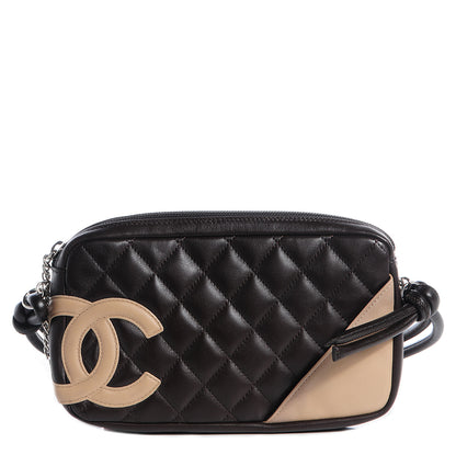 Chanel Calfskin Quilted Cambon Pochette Brown Beige 1 of 7