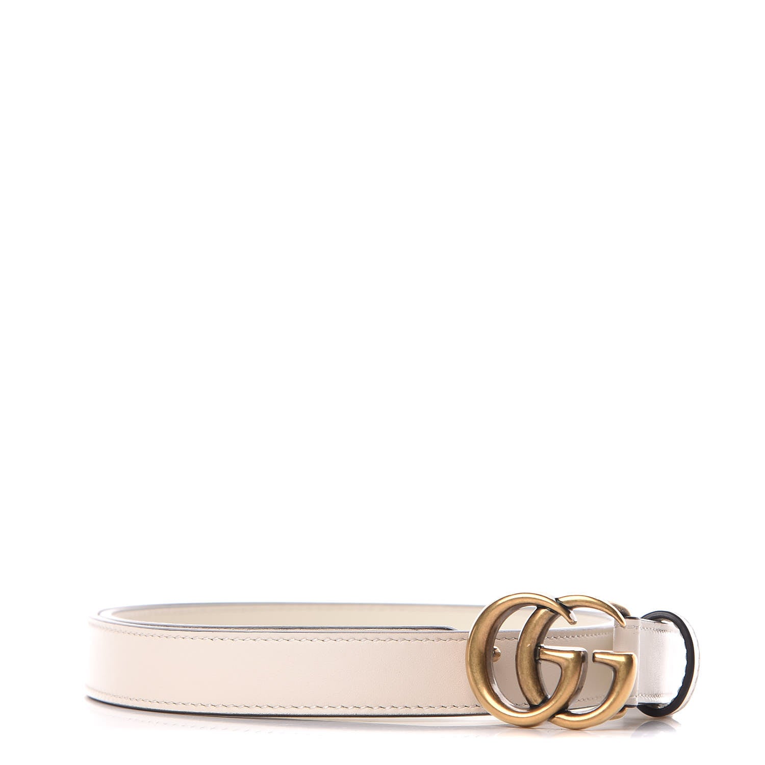 Gucci Calfskin Double G 20mm Belt 80 32 Mystic White 1 of 7