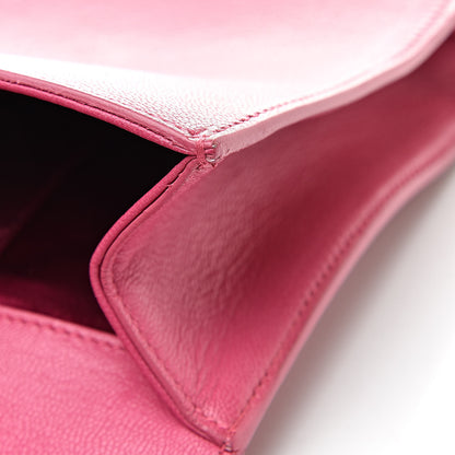 Saint Laurent Goatskin Monogram Large Belle De Jour Clutch Lipstick Fuchsia 10 of 14