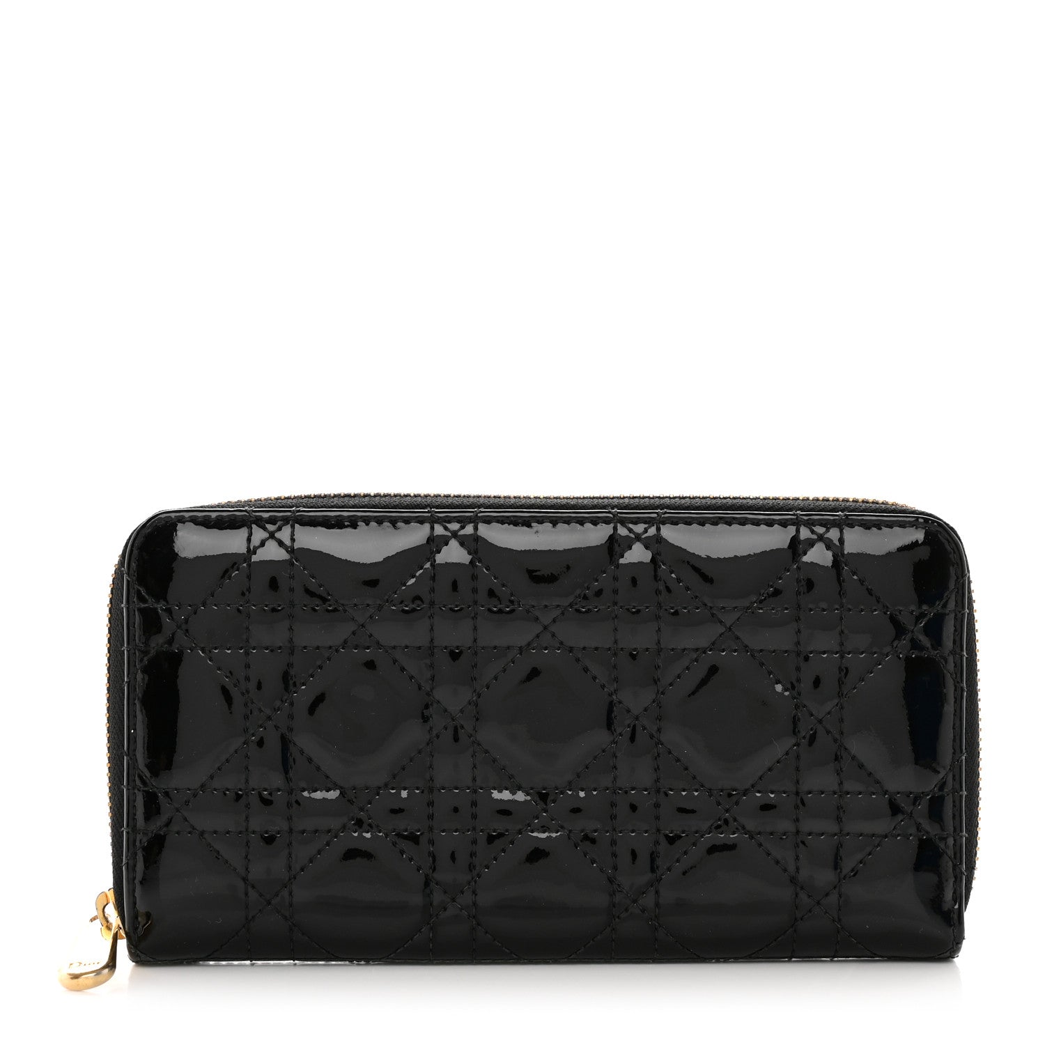 Christian Dior Patent Cannage Lady Dior Continental Wallet Black 1 of 8