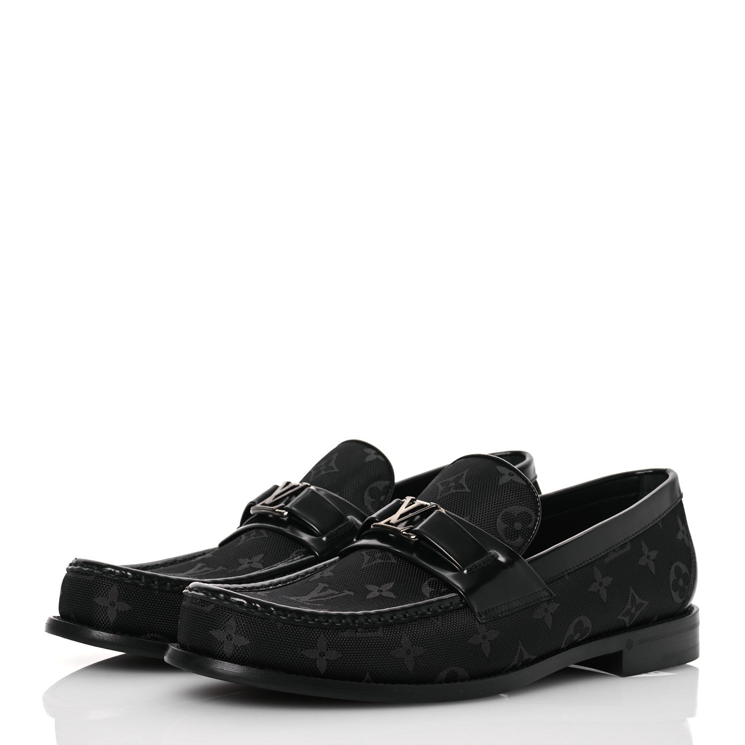 Louis Vuitton Monogram Eclipse Jacquard Mens Major Loafers 9.5 3 of 10